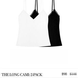 Set of 2 black + white Cou Cou Intimates Long Cami Small